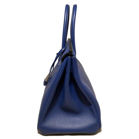 HERMES Rare Blue Sapphire Taurillon Novillo Sea Surf & Fun Birkin 35 - Picture 7 of 9